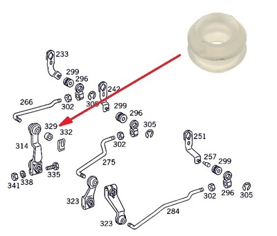 Втулка тяги кулисы переключения передач MERCEDES T1 936-955 - фото2